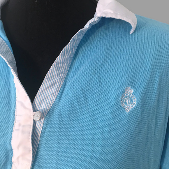 Lauren Ralph Lauren Active Blue Polo Plus Size Top - Picture 3 of 3